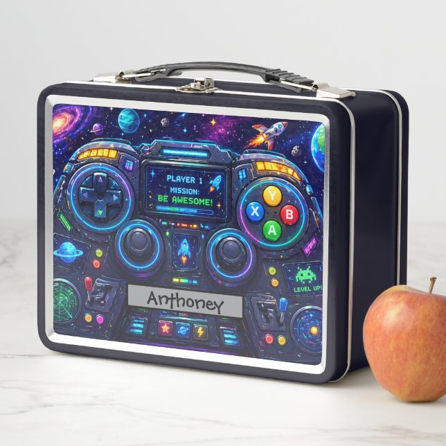 Space Game Controller Galaxy Control Panel  Metal Lunch Box (In Situ)