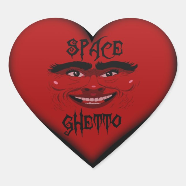 space ghetto heart sticker (Front)