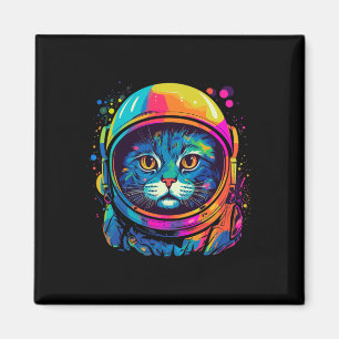 Space Gifts Cat Mum Cat Dad Men Women Kids Astrona Magnet