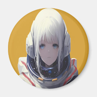 Space Girl Art Print – Cosmic Adventure Magnet