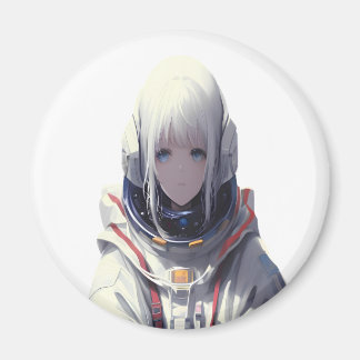 Space Girl Art Print – Cosmic Adventure Magnet