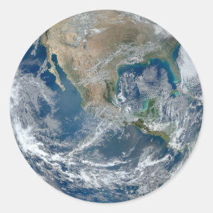 Space globe North America stickers