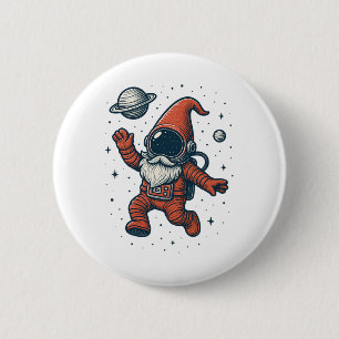 Space Gnome Christmas Astronaut Funny Galaxy Holid 6 Cm Round Badge