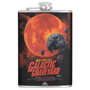 Space Graveyard Skull Halloween Galaxy of Horrors Hip Flask