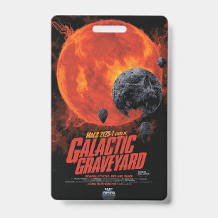 Space Graveyard Skull Halloween Galaxy of Horrors ID Badge