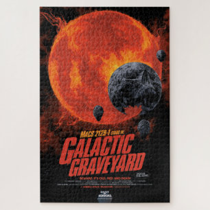 Space Graveyard Skull Halloween Galaxy of Horrors Jigsaw Puzzle