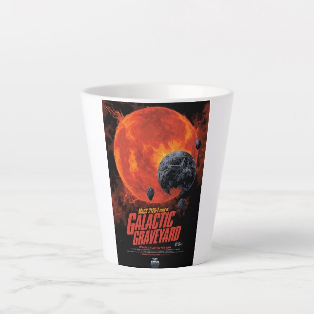 Space Graveyard Skull Halloween Galaxy of Horrors Latte Mug (Front)