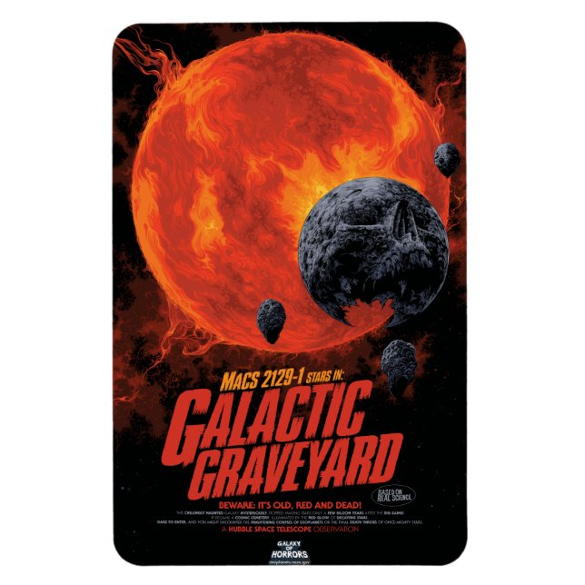 Space Graveyard Skull Halloween Galaxy of Horrors Magnet (Vertical)