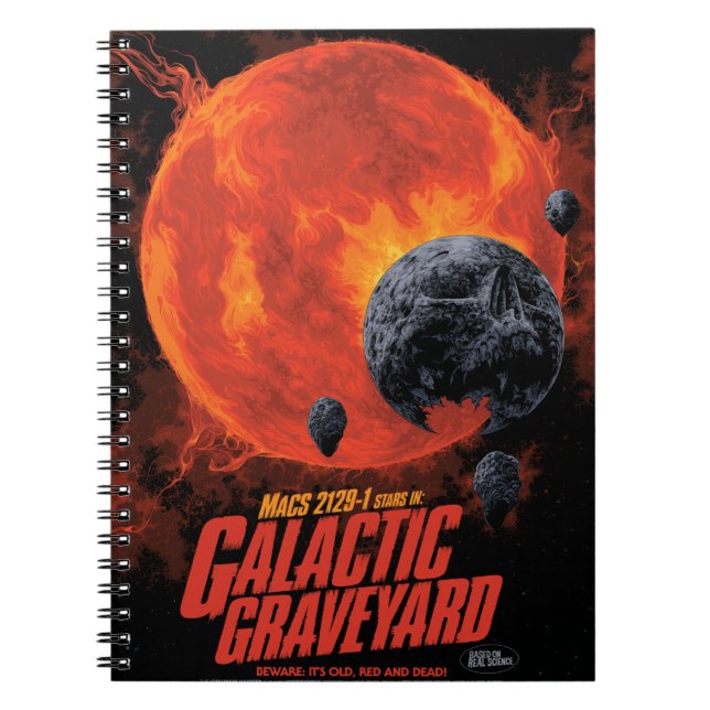 Space Graveyard Skull Halloween Galaxy of Horrors Notebook (Front)