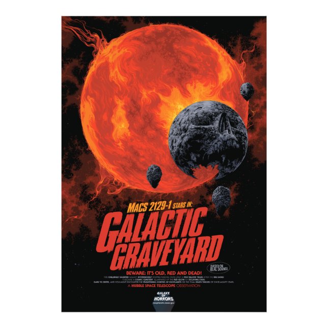 Space Graveyard Skull Halloween Galaxy of Horrors Photo Print (Front)