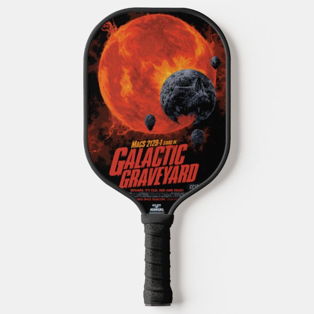 Space Graveyard Skull Halloween Galaxy of Horrors Pickleball Paddle (Front)