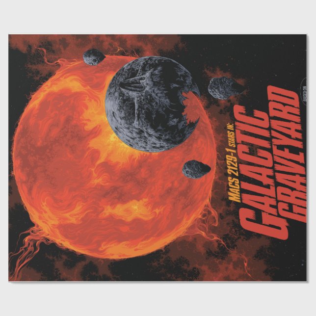 Space Graveyard Skull Halloween Galaxy of Horrors Wrapping Paper (Flat)