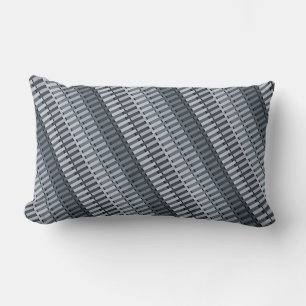 Space Grey Contemporary Abstract Stripe Pattern Lumbar Cushion