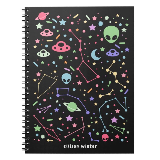 Space Grunge Constellations Notebook (Front)