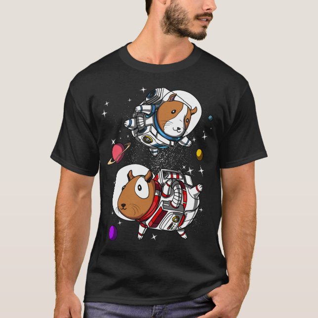 Space Guinea Pigs Astronauts Cosmic Cavy Pet T-Shirt (Front)