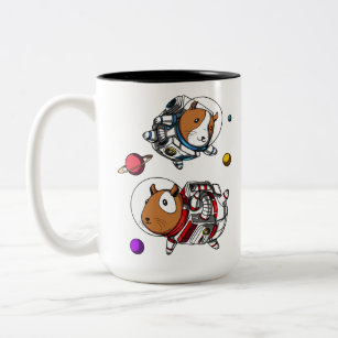 Space Guinea Pigs Astronauts Cosmic Cavy Pet Two-Tone Coffee Mug