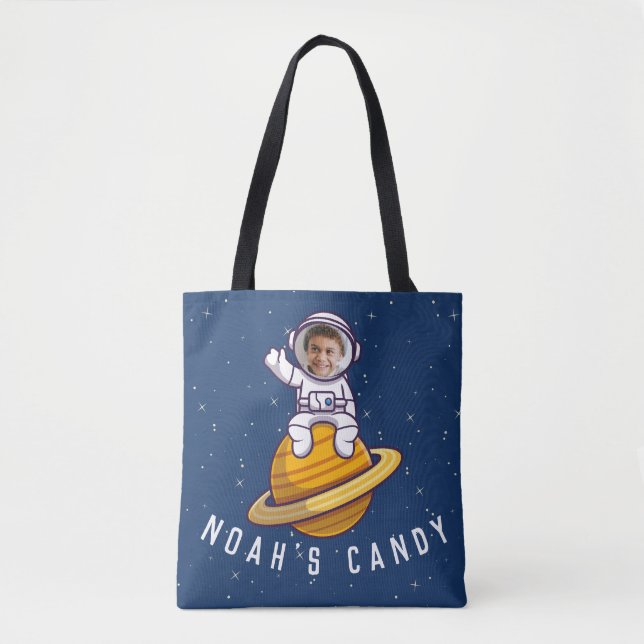 Space Halloween Bag - Custom Safety Info and Photo (Front)