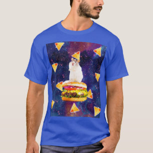 Space Hamster Riding Burger With Nachos T-Shirt
