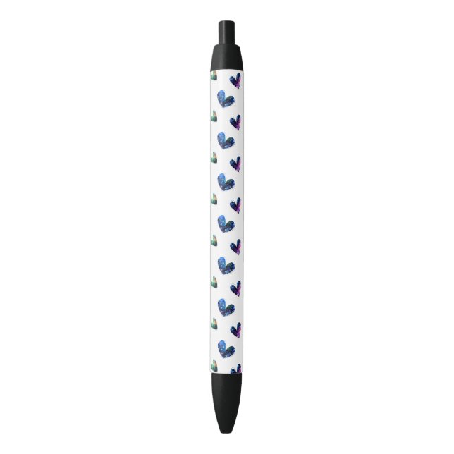 Space Hearts Black Ink Pen (Front Vertical)