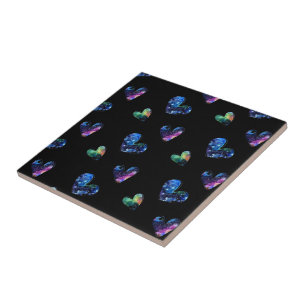 Space Hearts Ceramic Tile