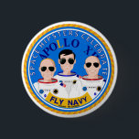 Space Hipsters Apollo 12 Anniversary Button<br><div class="desc">Celebrate the Apollo 12 anniversary Hipster Style.  Your lanyard needs this Tim Gagnon-designed button.</div>