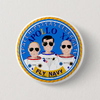Space Hipsters Apollo 12 Anniversary Button