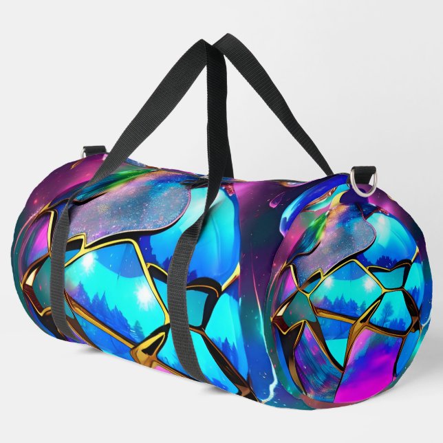 Space Iridescent Globe Duffle Bag (Left Corner)