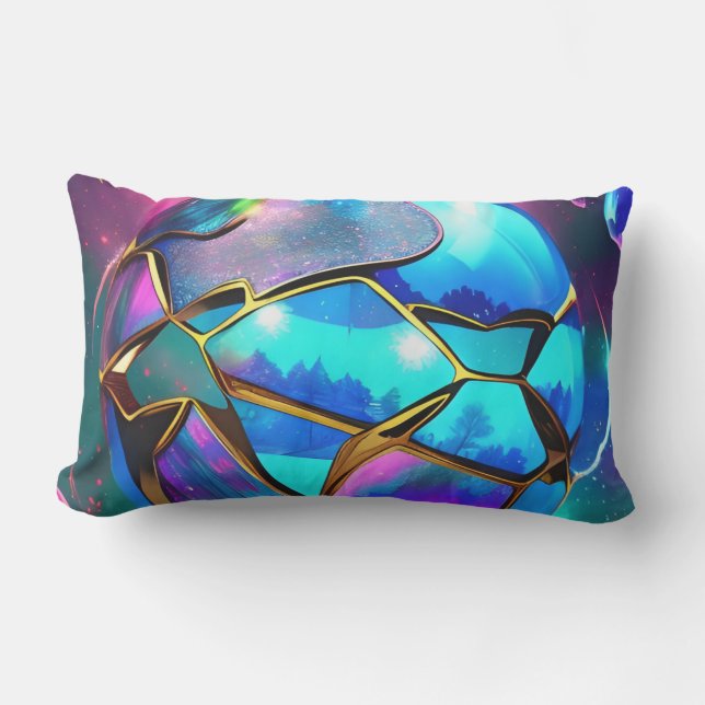 Space Iridescent Globe Lumbar Cushion (Front)