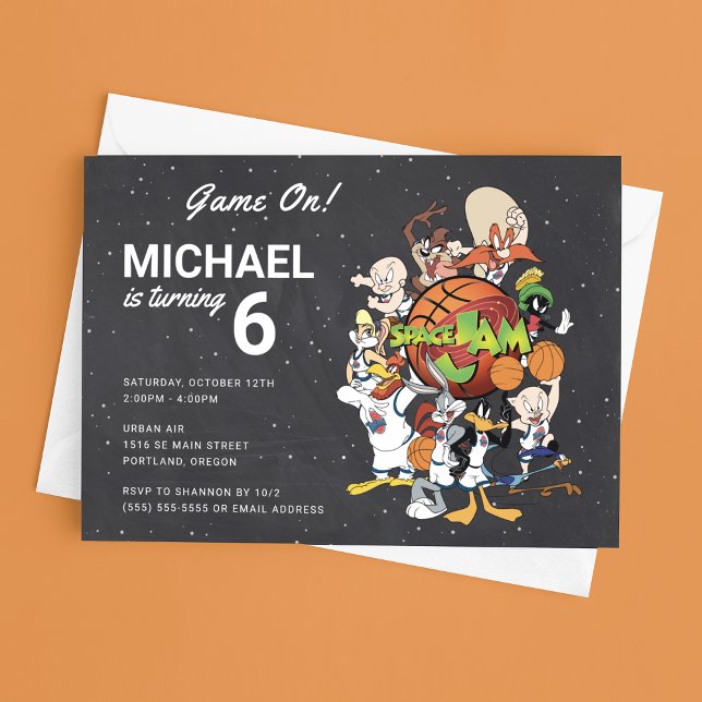 SPACE JAM™ Chalkboard Birthday Invitation (Creator Uploaded)
