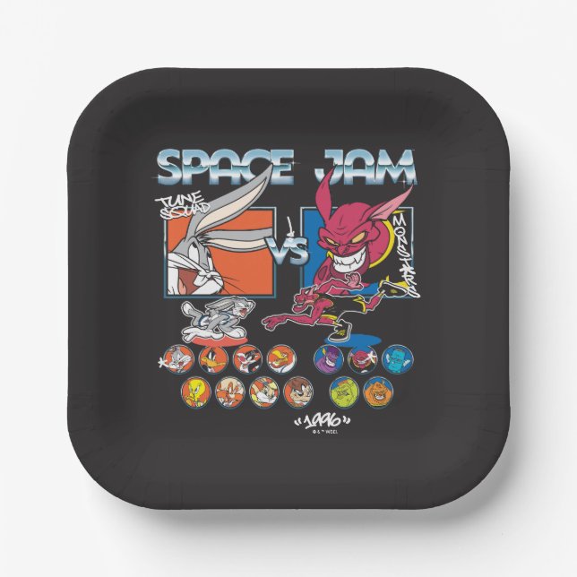 SPACE JAM™ TUNE SQUAD™ VS Monstars Roster Graphic Paper Plate (Front)