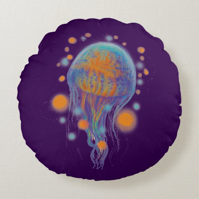 space jellyfish round cushion (Front)