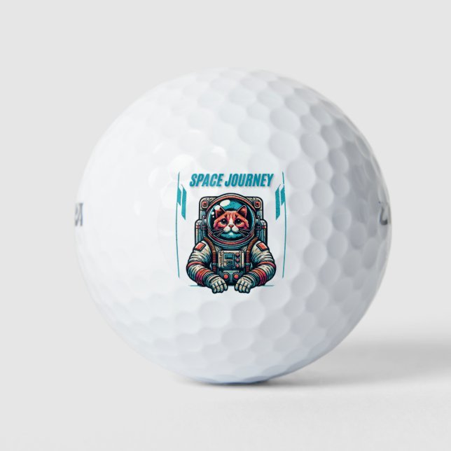 Space Journey Galaxy Adventure Illustration Golf Balls (Front)