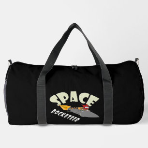 Space journey of a rocketeer duffle bag