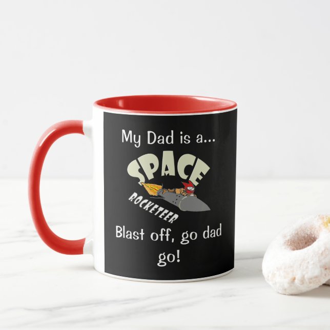 Space journey of a rocketeer  mug (With Donut)