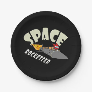 Space journey of a rocketeer  paper plate