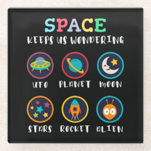 Space keeps us wondering glass coaster