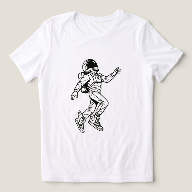 Space Kicks: Winged Astronaut Flight Tri-Blend Shirt (Design Front)
