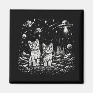 Space Kittens Cats in Cosmos Magnet
