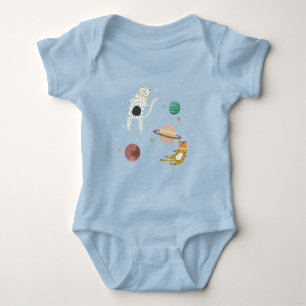 Space kitty and planet baby bodysuit
