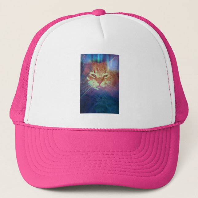 Space Kitty Says Read My Eyes Trucker Hat (Front)