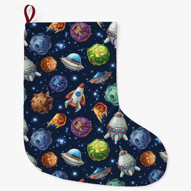 Space Large Christmas Stocking (Front)