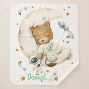 Space Lion Sherpa Blanket