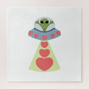 Space Love Alien Valentine Jigsaw Puzzle