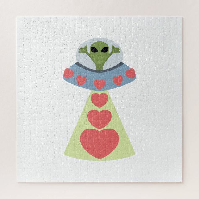 Space Love Alien Valentine Jigsaw Puzzle (Vertical)