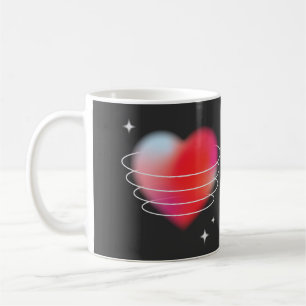 Space love heart hitech valentines day coffee mug