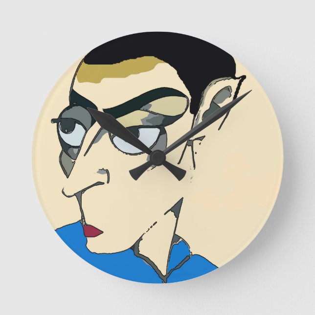 Space Man Alien Round Clock (Front)