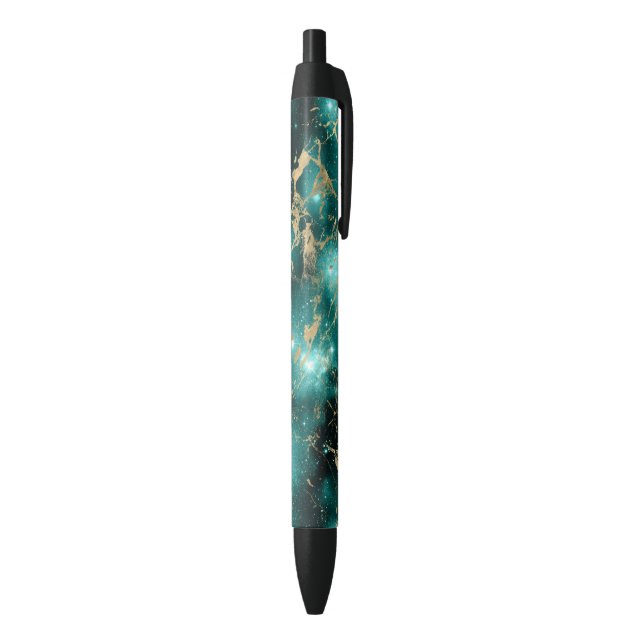 Space Marble Black Green Starry Night Golden Ink Pen (Bottom (Vertical))