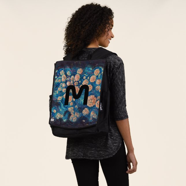 Space Mimosa Golden Nebula Blossom Backpack (Worn)