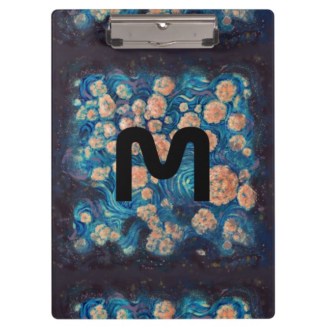 Space Mimosa Golden Nebula Blossom Clipboard (Front)