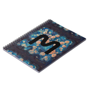 Space Mimosa Golden Nebula Blossom Notebook